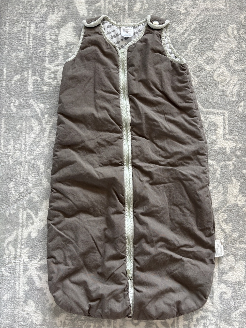 Neutral Gray Baby Sleep Sack with Front Zipper (6-18 Months)(Weighted)